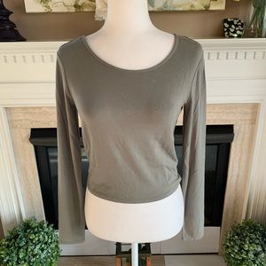 Forever 21 Green Long Sleeve Top with Criss Cross in Back
